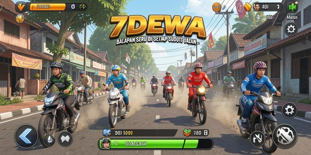 Tampilan gameplay racing yang seru di 7DEWA.