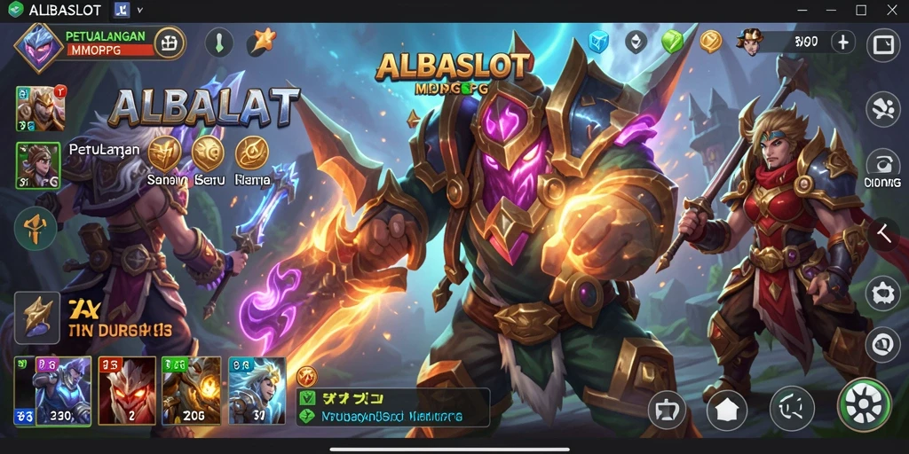 Screenshot gameplay menunjukkan aksi seru di dunia ALBASLOT.