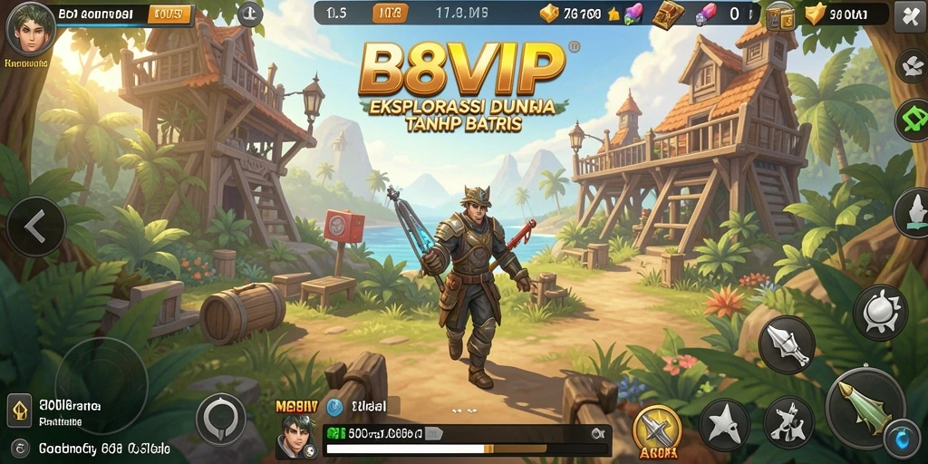 Screenshot gameplay B8VIP yang menampilkan eksplorasi dunia terbuka.