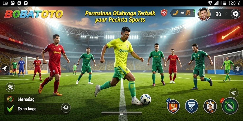 Tangkapan layar menampilkan aksi permainan olahraga yang seru dan mendebarkan.