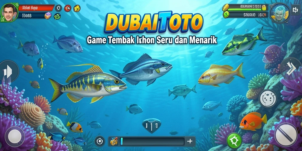 Screenshot utama DUBAITOTO menampilkan pertempuran seru antar pemain di lautan.