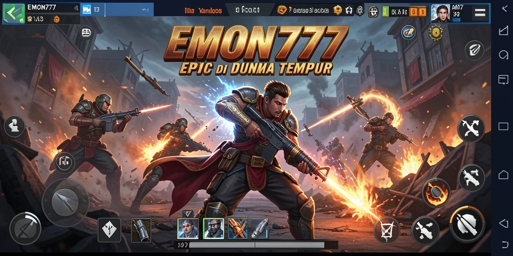 Tangkapan layar gameplay EMON777 menunjukkan aksi pertarungan yang mendebarkan.