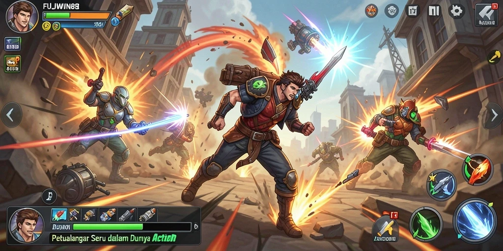 Screenshot menunjukkan aksi seru dalam gameplay FUJIWIN88.