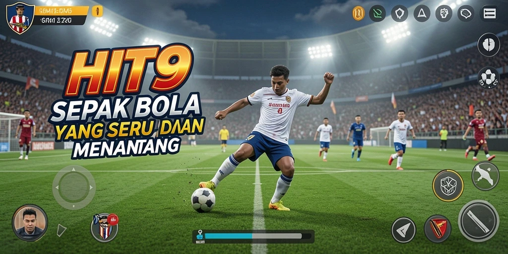 Tampilan menarik dari gameplay sepak bola di HIT9.