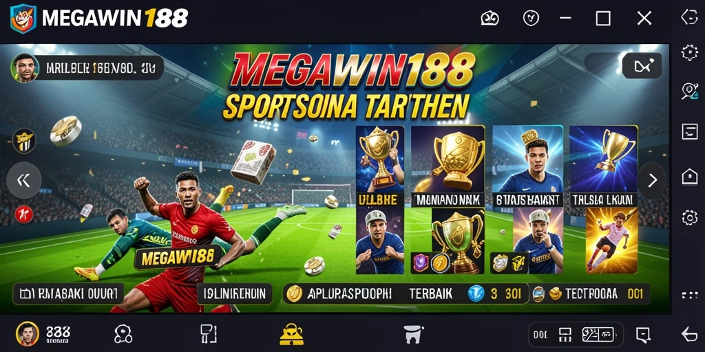 Tampilan utama MEGAWIN188 menampilkan berbagai opsi taruhan olahraga.
