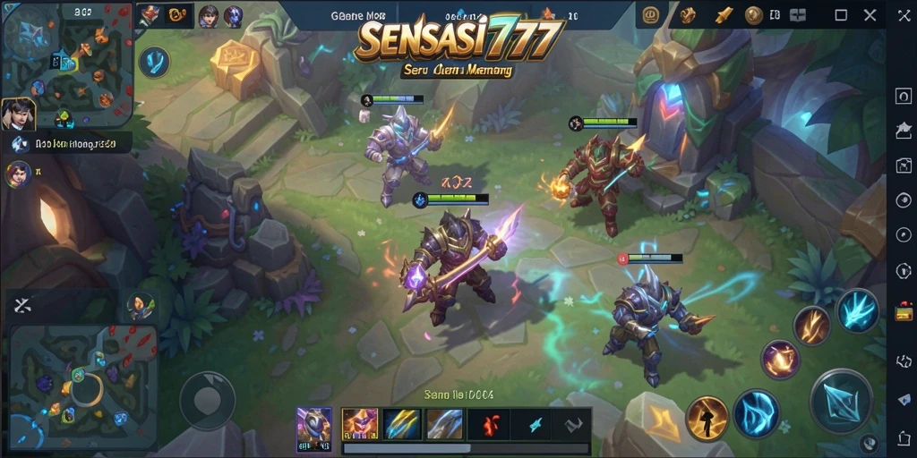 Tampilan menarik dari gameplay MOBA SENSASI777 yang memukau.