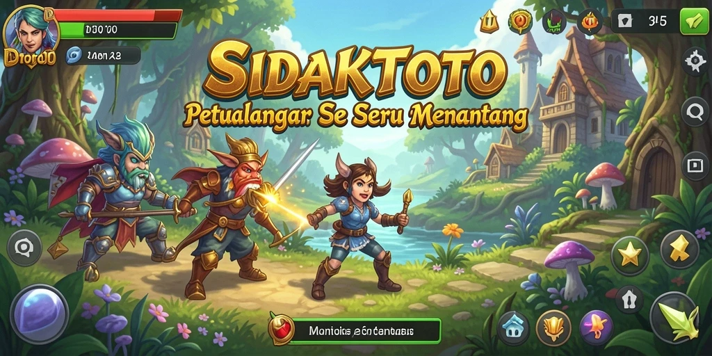 Tampilan gameplay seru dalam <strong>SIDAKTOTO</strong> saat menjelajahi dunia petualangan.