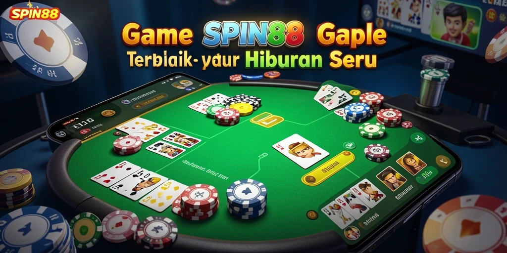 Tampilan gameplay Gaple yang seru di SPIN88 dengan fitur interaktif.