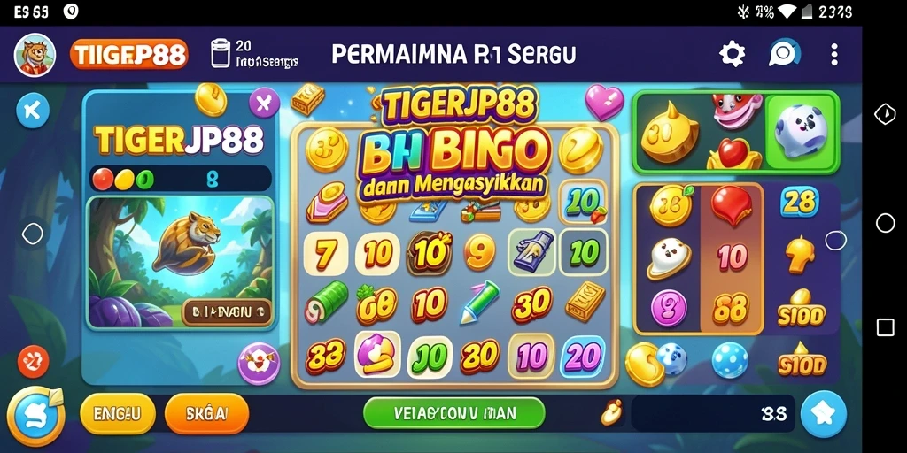 Screenshot gameplay TIGERJP88 yang menampilkan keseruan bermain Bingo.